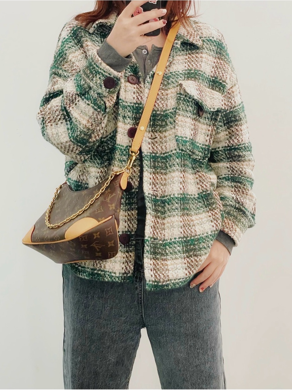 NWOT Zara green plaid Zara shirt jacket made from Italian fabric Small